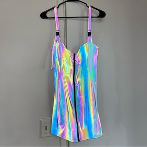 Fashion Nova Reflective Mini Dress - Multi Color (size small)